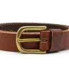 Outlet Brown Leather Belt 25mm Accessories