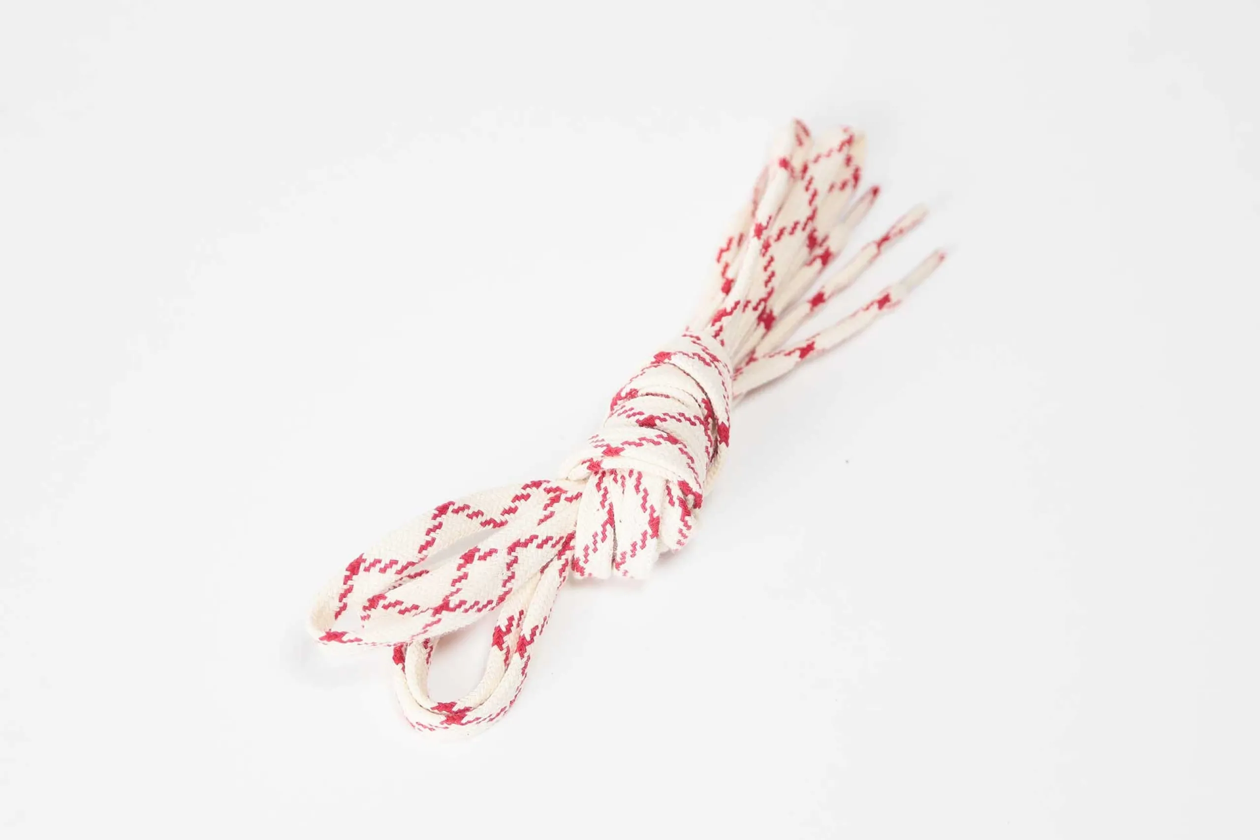 Outlet Cream and Red Woven Flat Laces Accessories